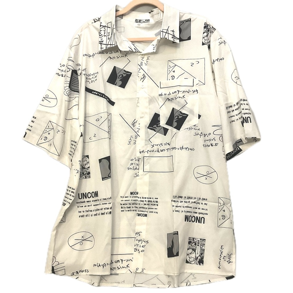 Men’s Casual Graphic Button Down Shirt 26" Chest NWOT